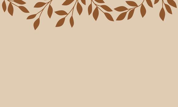 A simple and elegant background featuring a border of brown leaves with a soft shadow effect. Suitable for various design purposes, creating a natural and calming atmosphere. vector