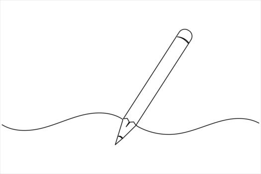 One line continuous pencil sketch in clean elegant style vector