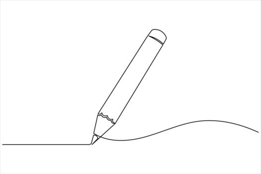 Minimal one line pencil sketch in simple outline design vector