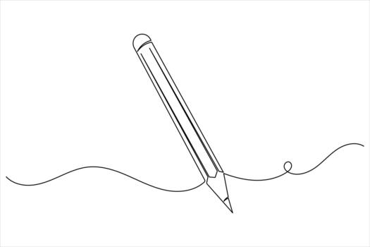 Continuous pencil line art in smooth minimal outline vector