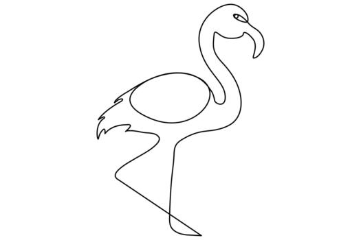 Flamingo line art drawing in continuous minimal elegant outline style vector