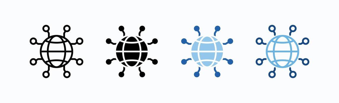 Network Topology Icon Sheet Multiple Style vector