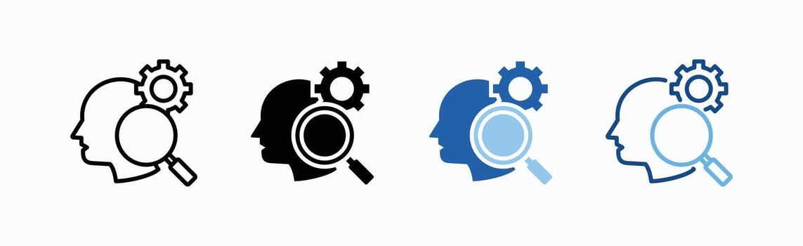 Analytical Skill Icon Sheet Multiple Style vector