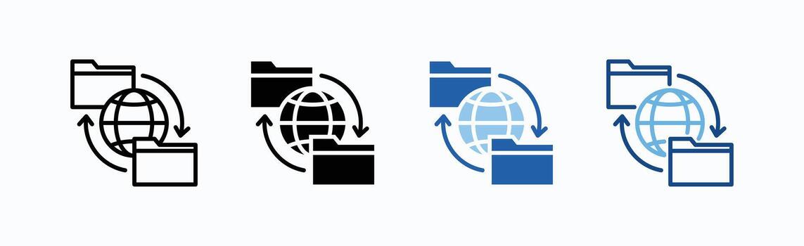 archivo transferir icono sábana múltiple estilo vector