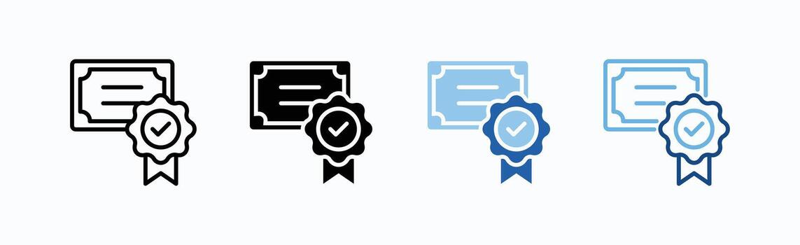 Certification Icon Sheet Multiple Style vector