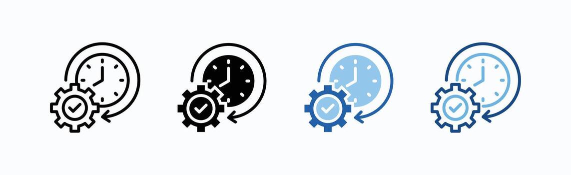 Time Management Icon Sheet Multiple Style vector