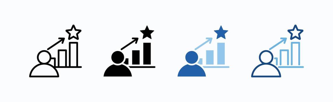 Career Path Icon Sheet Multiple Style vector