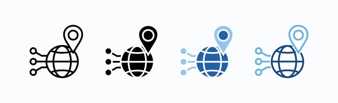Routing Icon Sheet Multiple Style vector
