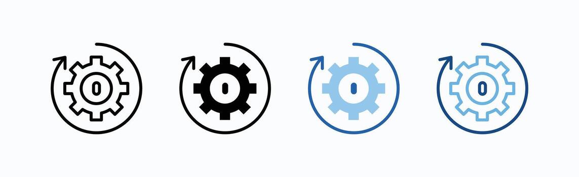 Reboot Icon Sheet Multiple Style vector