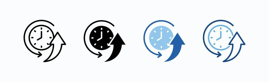 tiempo de actividad icono sábana múltiple estilo vector