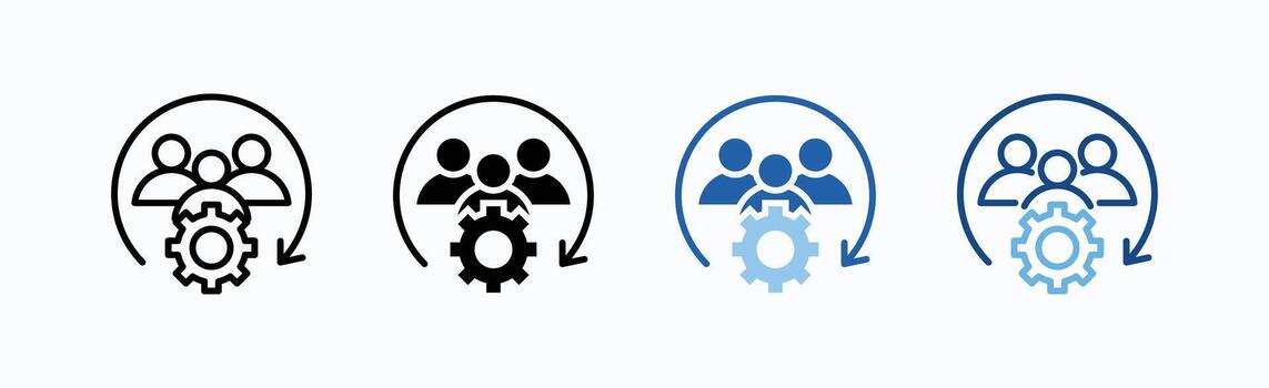 Collaboration Icon Sheet Multiple Style vector