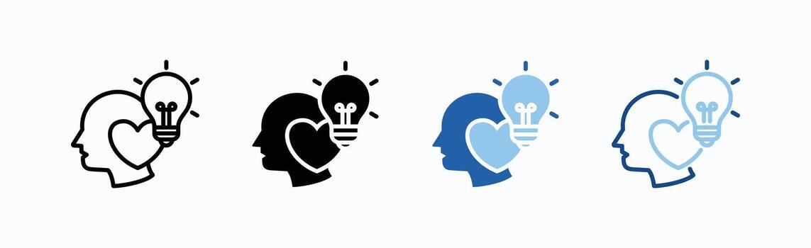 Emotional Intelligence Icon Sheet Multiple Style vector