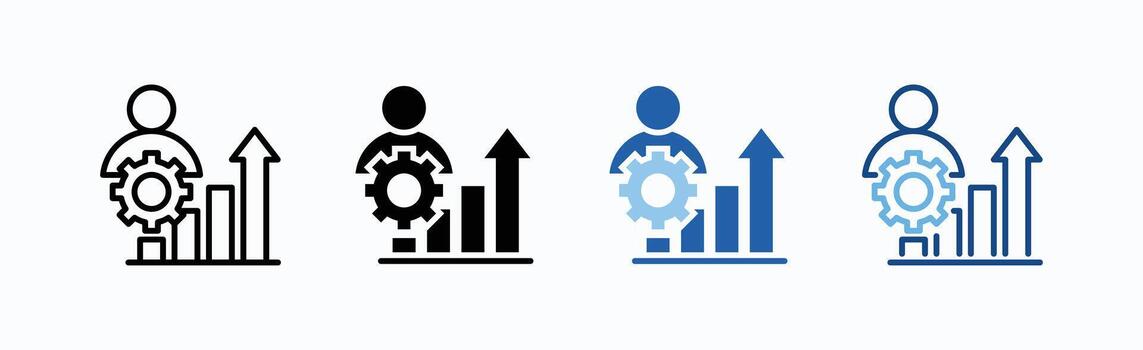 Personal Growth Icon Sheet Multiple Style vector