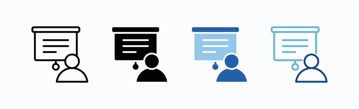 Presentation Icon Sheet Multiple Style vector