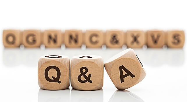 Wooden blocks displaying Q A on a white surface representing questions and answers in a clean and minimalist setting symbolizing knowledge learning and problemsolving with clarity and focus photo
