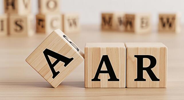 de madera bloques ortografía aar descansando en un ligero de madera superficie simbolizando aprendizaje y desarrollo en un brillante minimalista ajuste transporte un sentido de sencillez y educativo atención foto