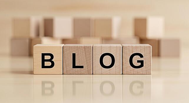 Wooden blocks spelling out BLOG on a light wooden surface symbolizing the act of writing and sharing ideas creating a sense of creativity and connection in the digital world photo