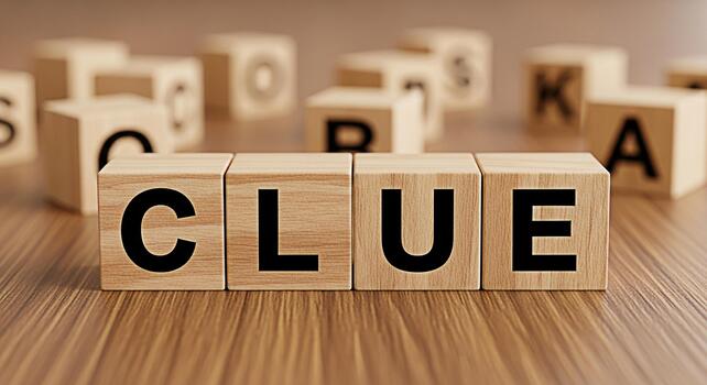 de madera bloques ortografía pista en un de madera superficie sugerencia un misterio o resolución de rompecabezas juego creando un sentido de intriga y intelectual desafío en un calentar atractivo ajuste foto