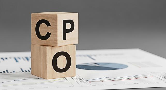 Wooden blocks spelling CPO on financial charts symbolizing cost per order analysis and optimization in a business setting representing datadriven marketing and performance measurement for improved ROI photo