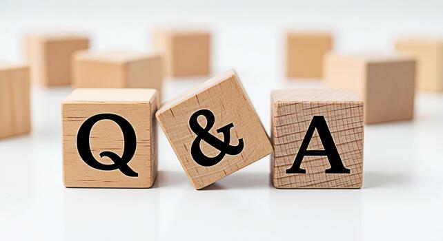 Wooden blocks displaying Q A on a white surface representing questions and answers in a learning environment fostering curiosity and knowledge acquisition through interactive discussions and informati photo