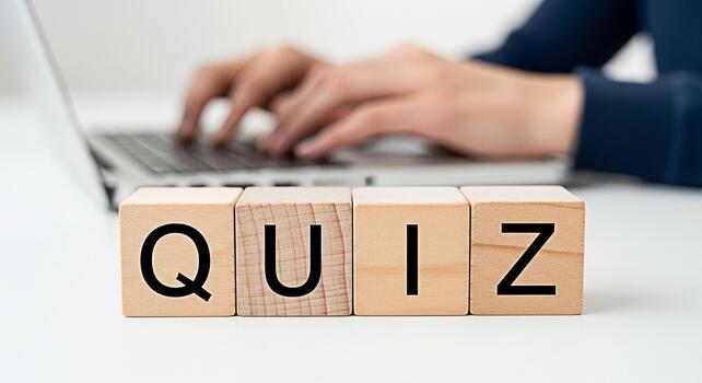 persona tomando un en línea examen en un ordenador portátil computadora en un brillante moderno oficina representando conocimiento evaluación y interactivo aprendizaje con un atención en educación y habilidad evaluación foto