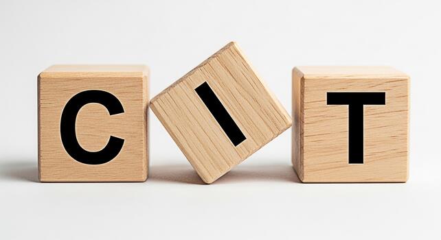 Wooden blocks spelling CIT on a white surface symbolizing clarity integrity and trust in a clean and minimalist setting conveying a message of reliability and transparency photo