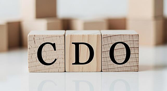 Wooden blocks spelling CDO on a white surface representing the role of Chief Data Officer in a modern business environment emphasizing data governance and strategic decisionmaking for growth and innov photo