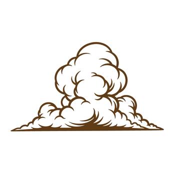 Brown colored sketch illustration of a large cloud isolated on a white background vector