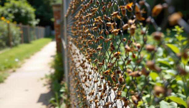 A gentle hum from insects fills the air, vibrating through the fence and reminding visitors of the life within. photo