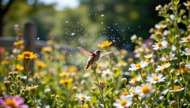 A gentle breeze carries pollen through the fence, teasing those walking by with the scent of summer. photo