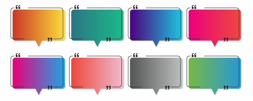 Big set of minimalist modern social media post template Quotes with trendy gradient colors and copy space for text. vector