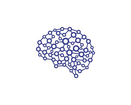 Abstract brain network isolated on white background, representing connectivity, artificial intelligence, and technological advancement in neurology vector