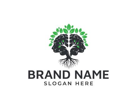 cerebro árbol logo aislado en blanco fondo, un símbolo de inteligencia, crecimiento, y el conexión Entre mente y naturaleza, Perfecto para marca vector
