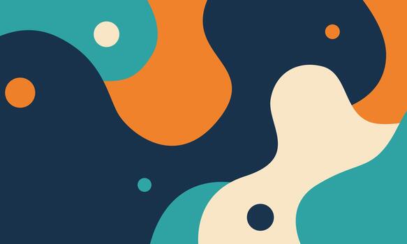 Abstract Fluid Shapes in Retro Colors Background. vector
