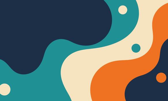Abstract Retro Wavy Background with Circles. vector
