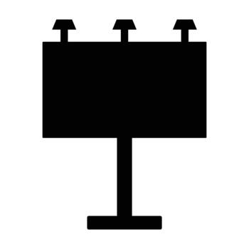 Billboard icon. Silhouette of empty billboard isolated on white background. Billboard icon in solid black trendy design style. Editable graphic resources for many purposes. Flat illustration. vector