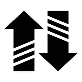 Up and down arrow . Up and down arrow icon set in trendy style isolated on white background. Download and upload icon template. vector