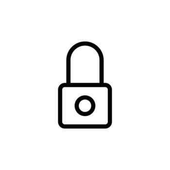 un minimalista negro contorno dibujo de un candado, un símbolo de seguridad y privacidad. negocio y administración soltero línea icono ui diseño. vector