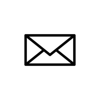 A minimalist black outline of an envelope, symbolizing communication and mail, presented on a clean white backdrop. Business and Management single line icon UI design. vector