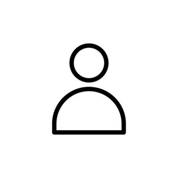 A minimalist line drawing representing a generic person icon, suitable for user profiles or interface elements. Business and Management single line icon UI design. vector