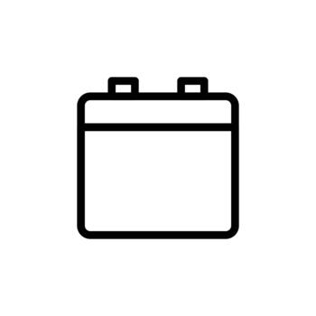 A minimalist black and white line drawing of a calendar icon, representing time and scheduling. Business and Management single line icon UI design. vector