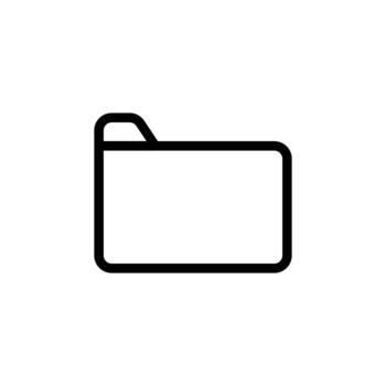 A minimalist black outline icon representing a folder, isolated on a white background. Business and Management single line icon UI design. vector