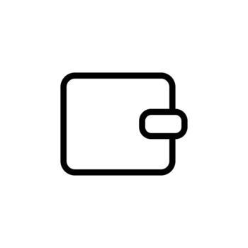 un minimalista negro y blanco línea dibujo de un billetera, presentando un limpiar contorno y un sencillo corchete cierre. negocio y administración soltero línea icono ui diseño. vector