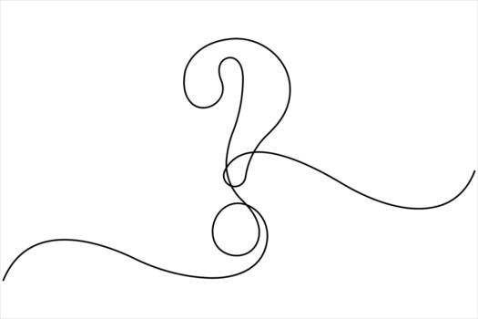 pregunta marca lineal blanco antecedentes. uno continuo línea Arte dibujo de un pregunta marca ilustración diseño vector