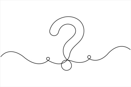 pregunta marca lineal blanco antecedentes. soltero continuo línea Arte dibujo de icono estilo pregunta marca ilustración diseño vector