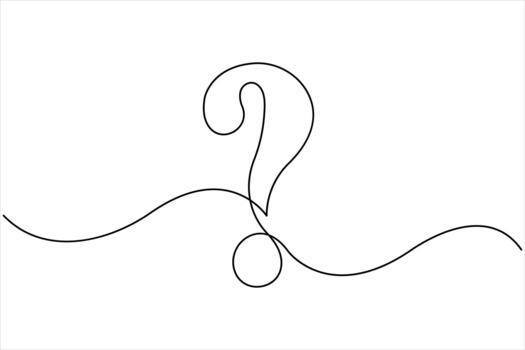 Question mark linear white background. One continuous line art drawing of a question mark illustration vector
