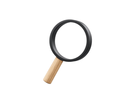 ingrandimento bicchiere nero telaio di legno maniglia isolato trasparente sfondo ricerca attrezzo realistico stile oggetto semplice design curiosità esplorazione indagine png