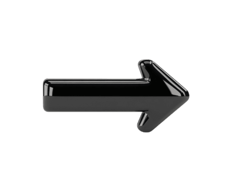 zwart glanzend Rechtsaf pijl icoon, 3d stijl, geïsoleerd Aan transparant achtergrond, modern navigatie symbool, gemakkelijk richting indicator, geschikt voor web koppel of digitaal ontwerp projecten png