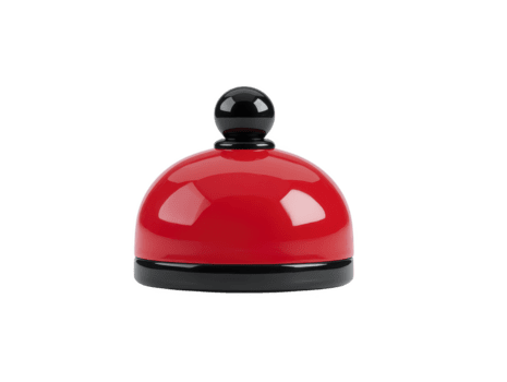 röd service klocka med svart bas och topp, isolerat på genomskinlighet bakgrund, skinande yta, Begagnade för reception eller kund service, framkallar uppmärksamhet och brådskande karaktär i gästfrihet inställningar png