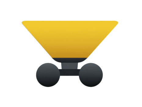giallo estrazione carrello icona con Due nero ruote, semplice piatto disegno, isolato su trasparente sfondo, industriale e costruzione concetto, adatto per digitale e Stampa uso png
